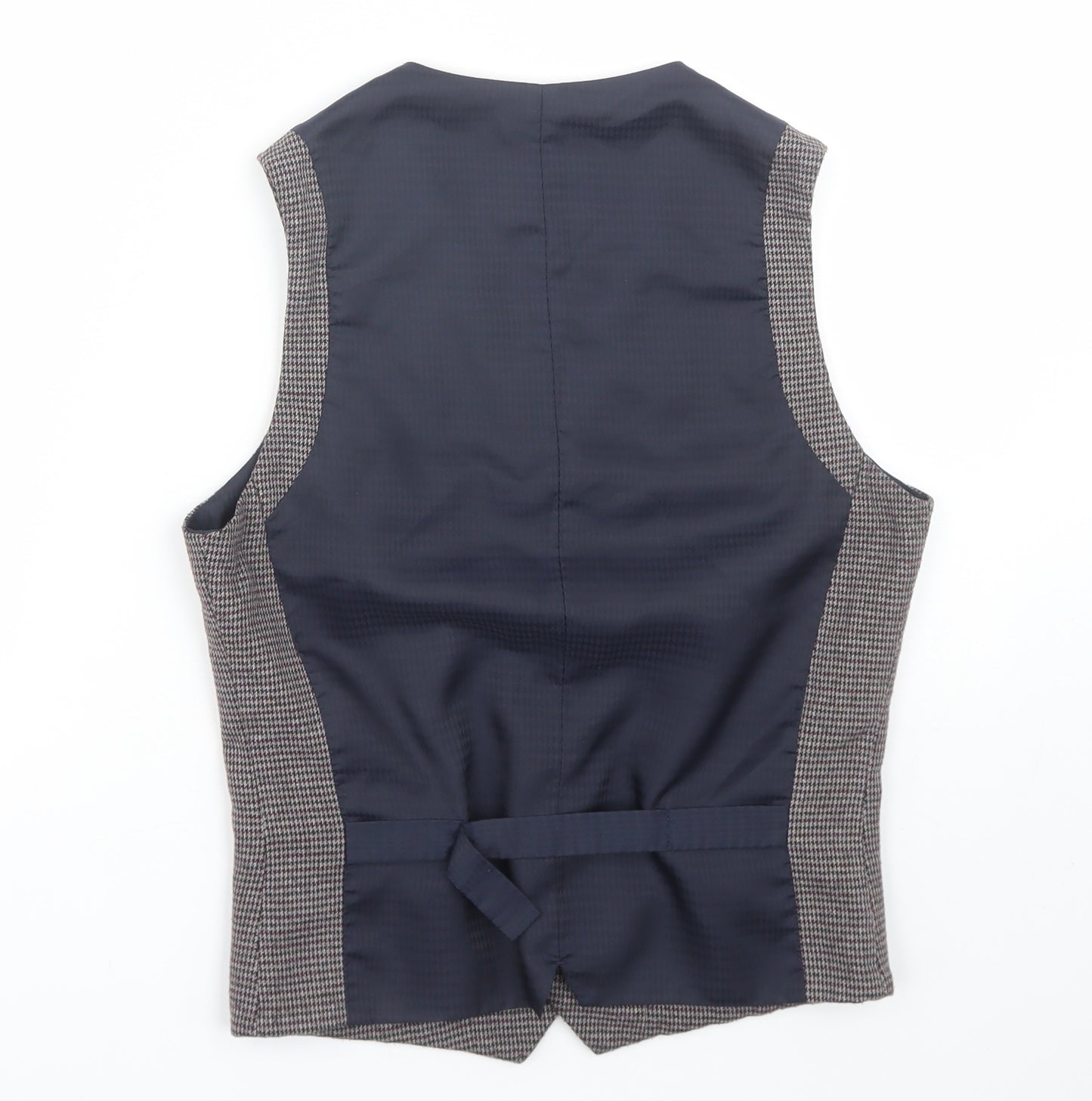 Topshop Mens Brown Houndstooth  Jacket Suit Waistcoat Size 36