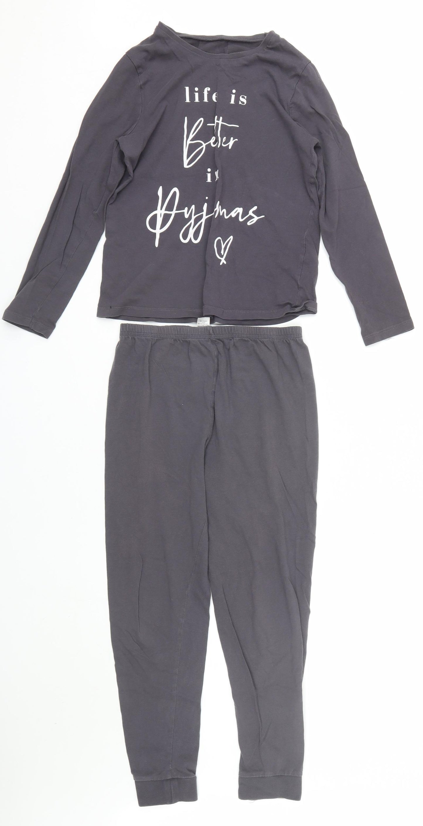 George Girls Grey   Cami Pyjama Set Size 10-11 Years