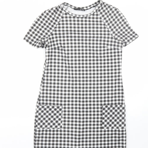 Atmosphere Womens Black Check  T-Shirt Dress  Size 10