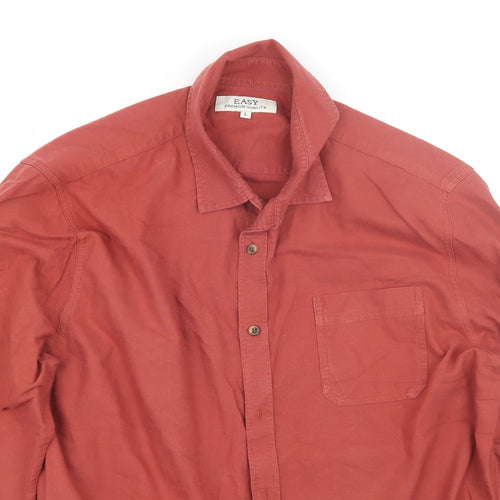 Easy Mens Red    Button-Up Size L