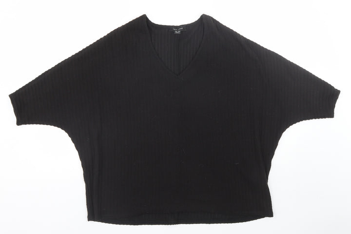 New Look Womens Black Striped Basic T-Shirt Size S