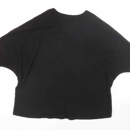 New Look Womens Black Striped  Basic T-Shirt Size S