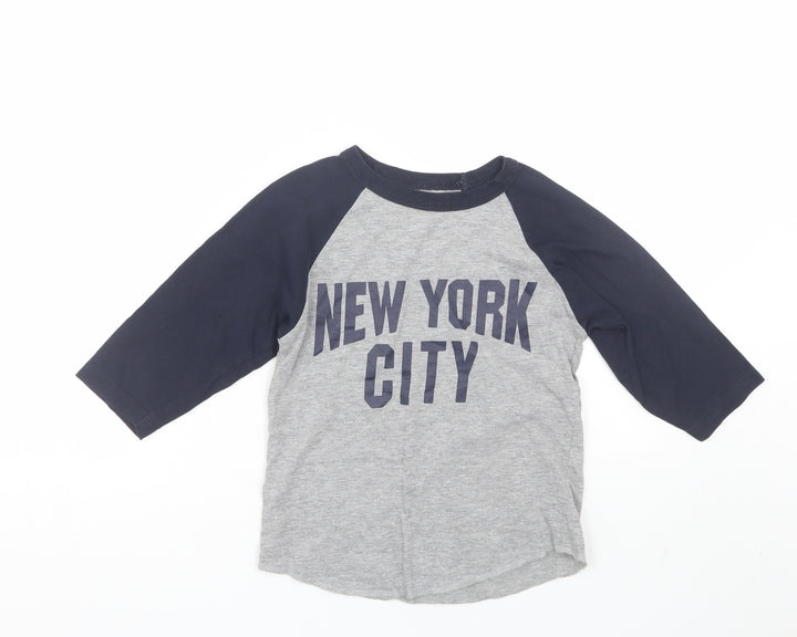 USA inc Boys Grey   Basic T-Shirt Size 6-7 Years  - NYC