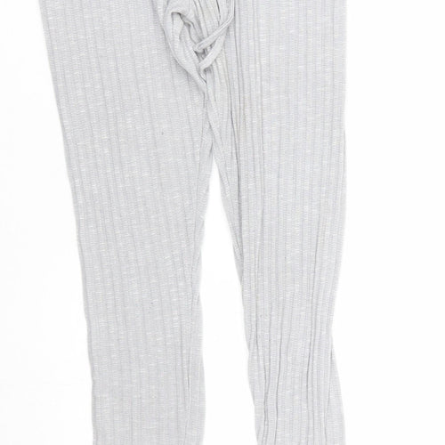 PRETTYLITTLETHING Womens Grey Striped  Jogger Trousers Size S L26 in