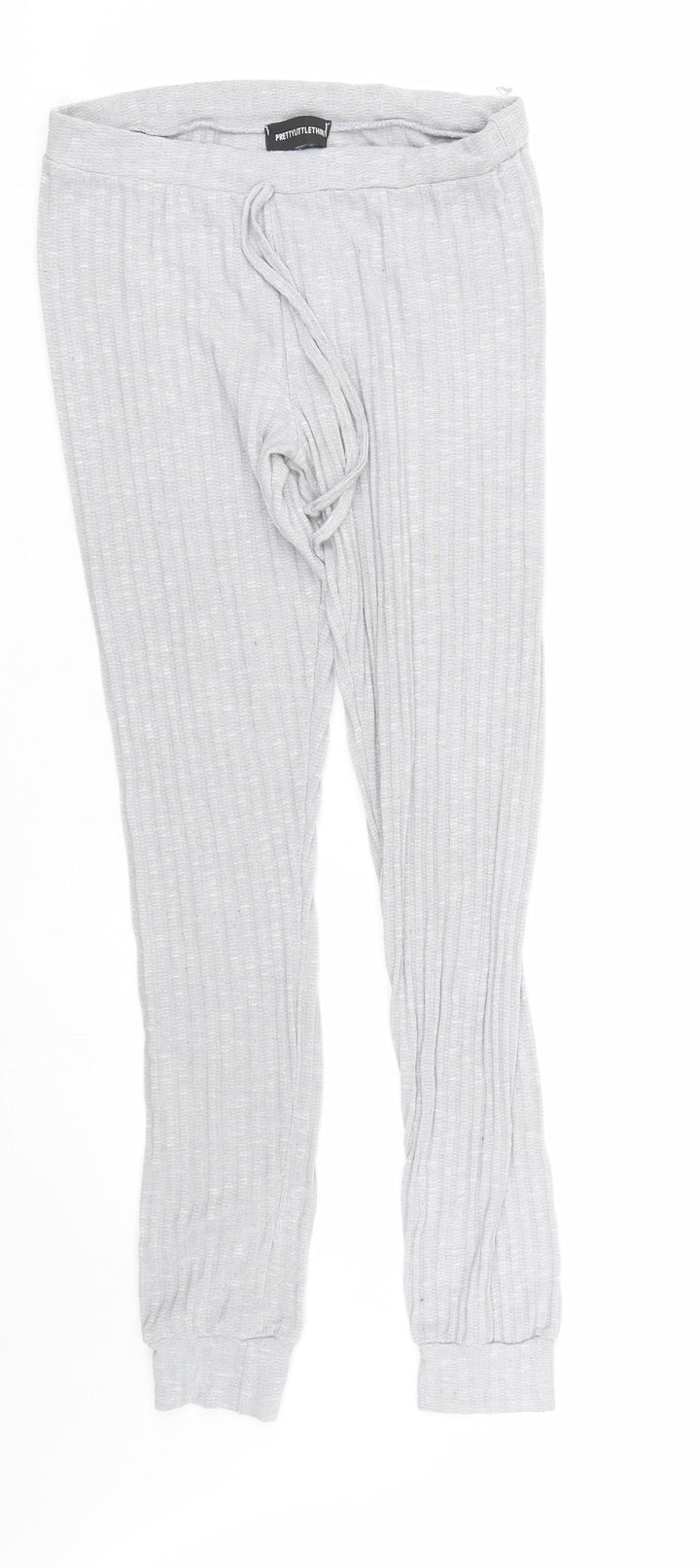 PRETTYLITTLETHING Womens Grey Striped Jogger Trousers Size S L26 in