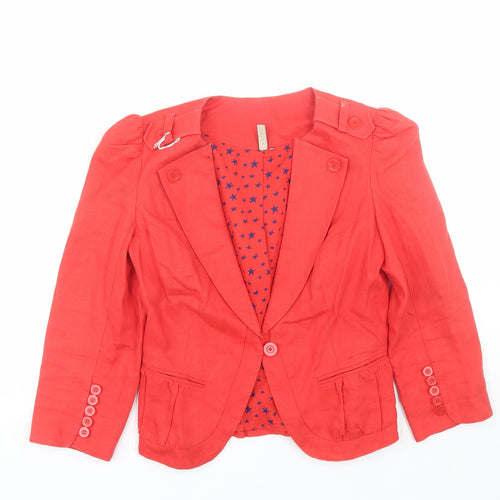 Topshop Womens Red   Jacket Suit Size 10