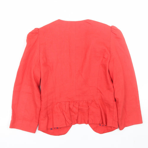 Topshop Womens Red   Jacket Suit Size 10