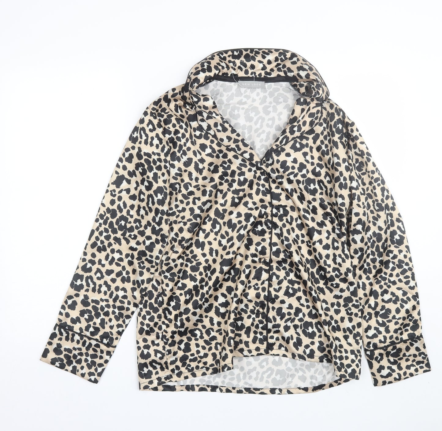 New Look Womens Gold Animal Print  Top Pyjama Top Size 10