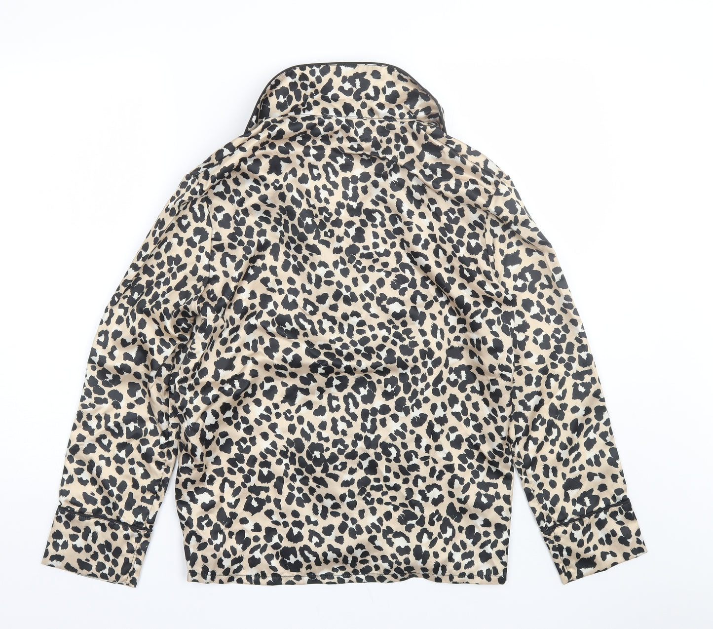New Look Womens Gold Animal Print  Top Pyjama Top Size 10