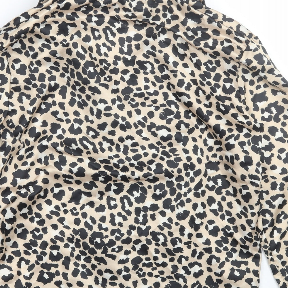 New Look Womens Gold Animal Print  Top Pyjama Top Size 10