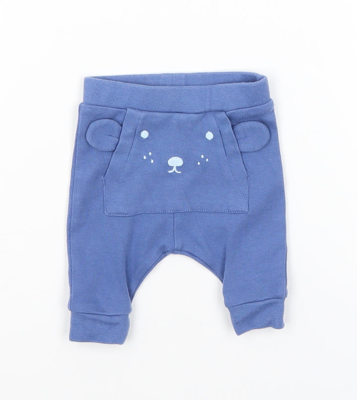M&S Baby Blue Jogger Trousers Size Newborn
