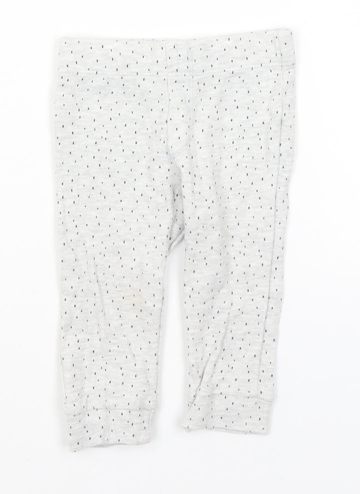 F&F Baby Grey Spotted Jogger Trousers Size 6-9 Months