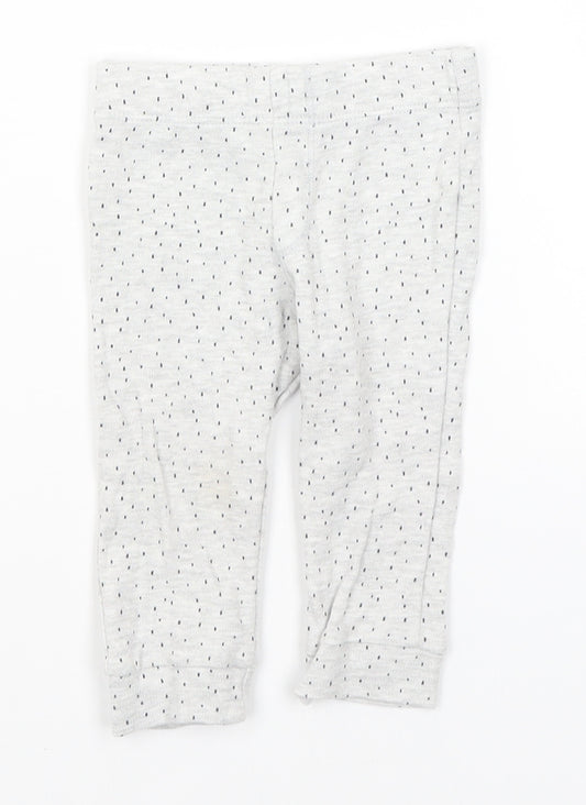 Front view of F&F Baby Grey Spotted Jogger Trousers, size 6-9, Months