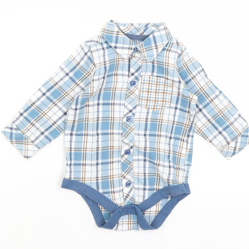 Matalan Baby Blue Plaid  Romper One-Piece Size 3-6 Months