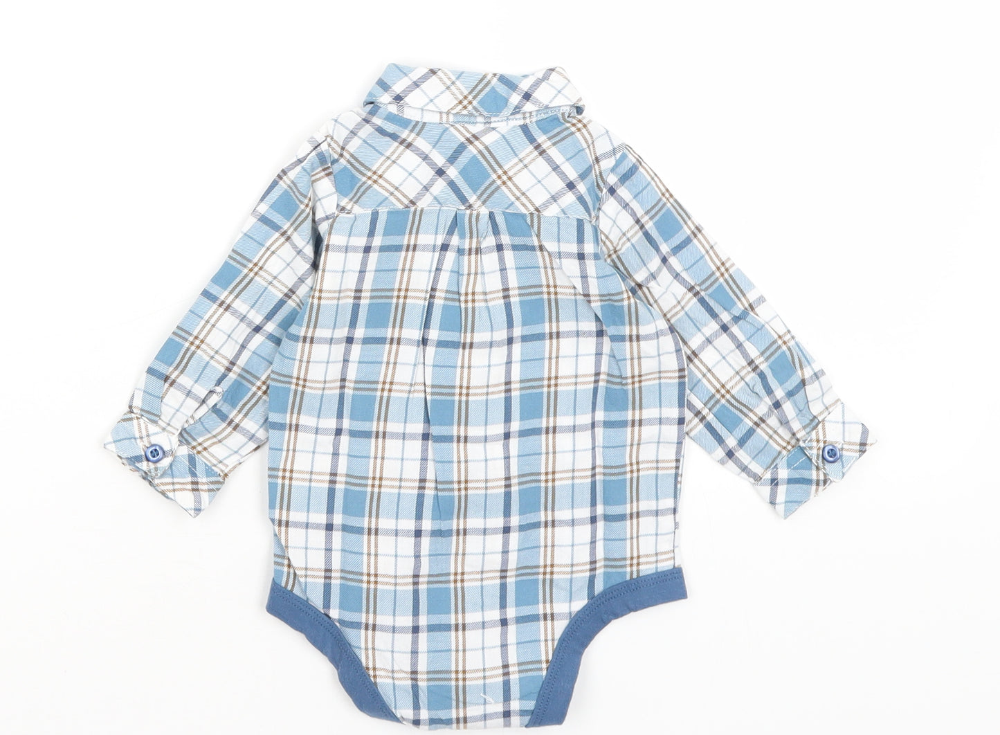 Matalan Baby Blue Plaid  Romper One-Piece Size 3-6 Months