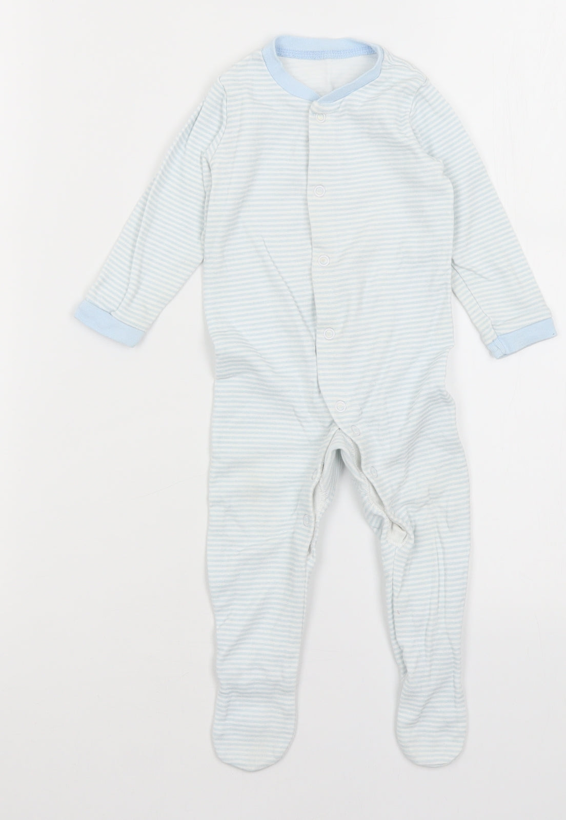 F&F Baby Blue Striped  Romper One-Piece Size 6-9 Months