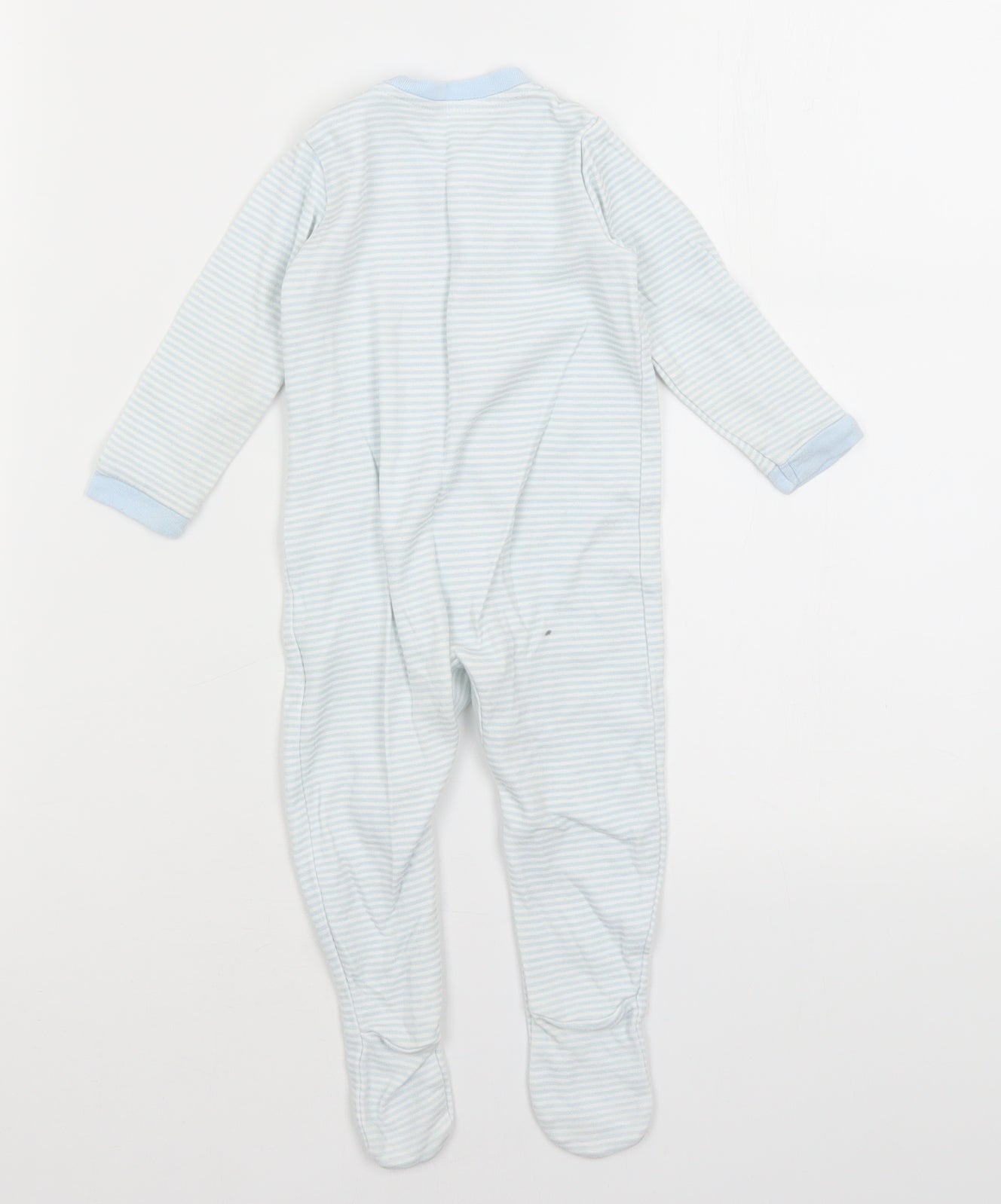 F&F Baby Blue Striped  Romper One-Piece Size 6-9 Months