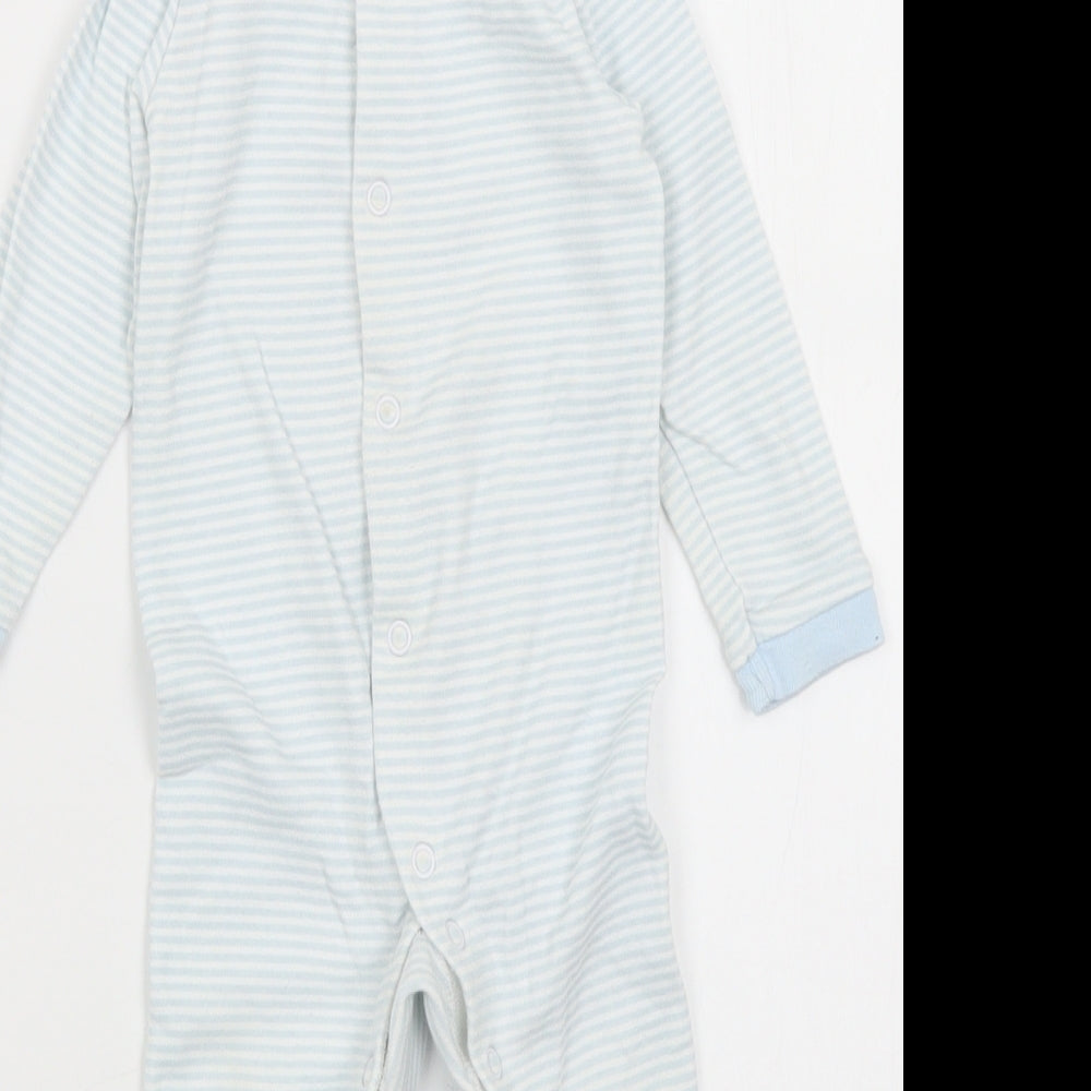 F&F Baby Blue Striped  Romper One-Piece Size 6-9 Months