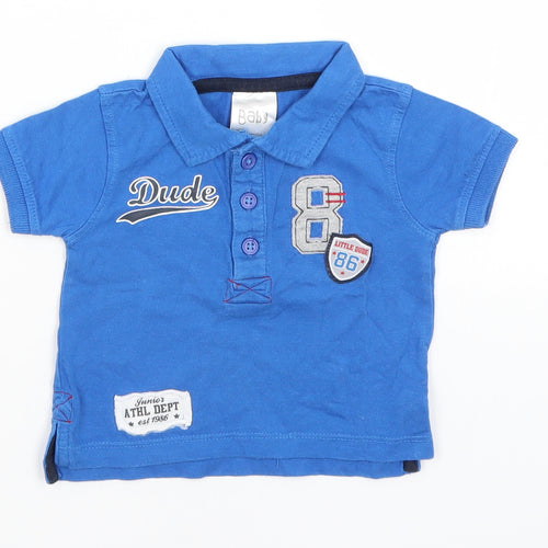 Peacocks Baby Blue   Basic Polo Size 6-9 Months