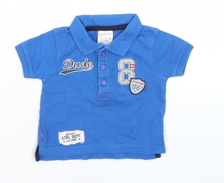 Peacocks Baby Blue Basic Polo Size 6-9 Months