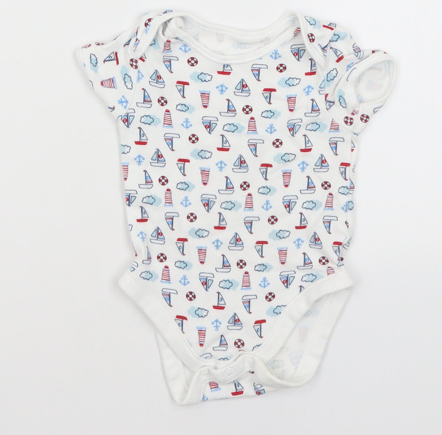 George Baby White   Romper One-Piece Size 6-9 Months  - Sailing