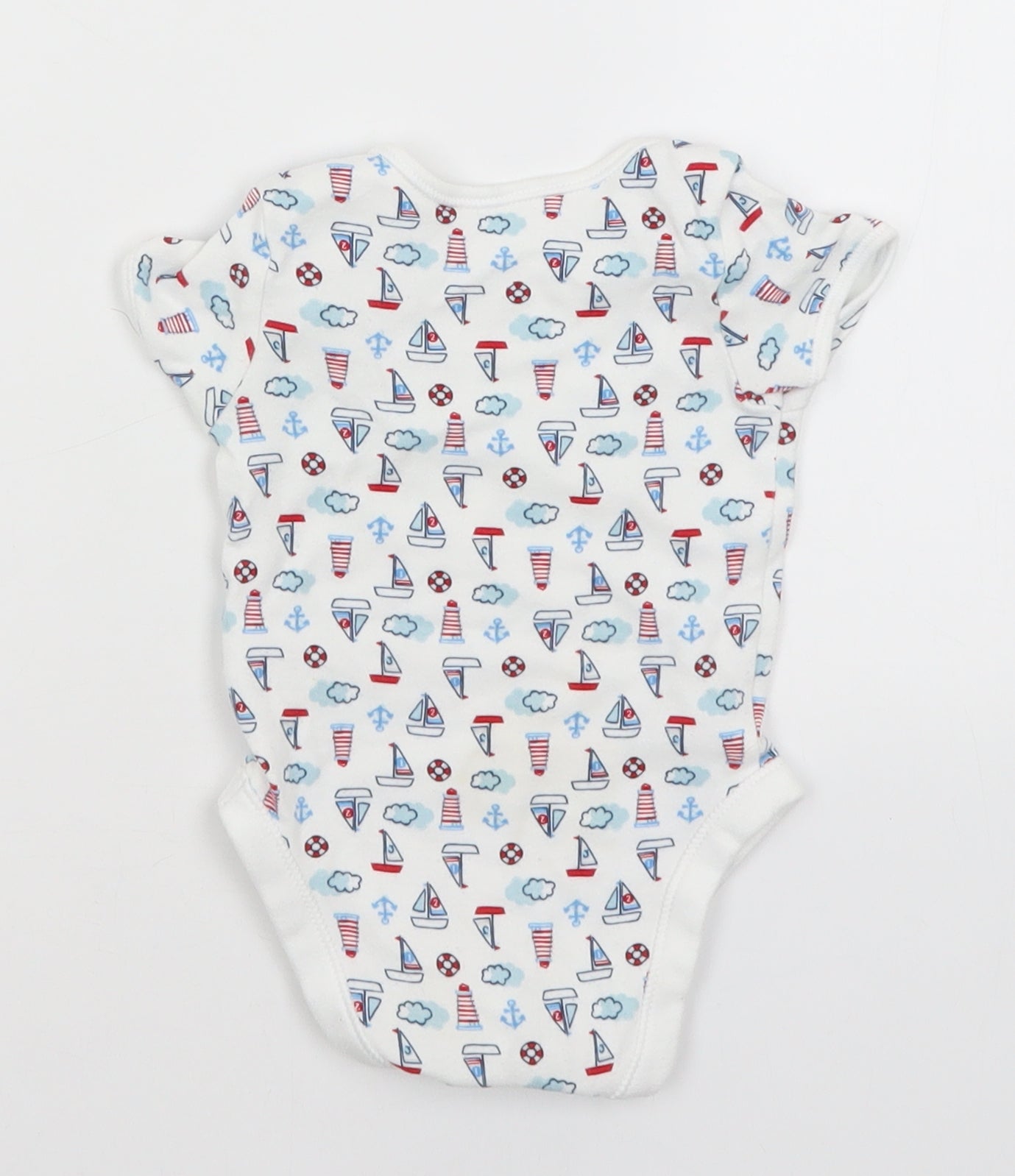 George Baby White   Romper One-Piece Size 6-9 Months  - Sailing