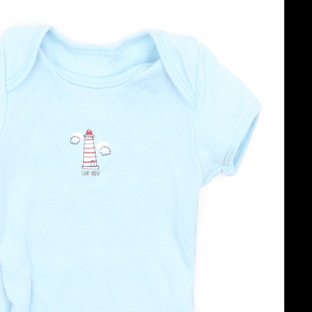 George Baby Blue   Romper One-Piece Size 6-9 Months  - Light House