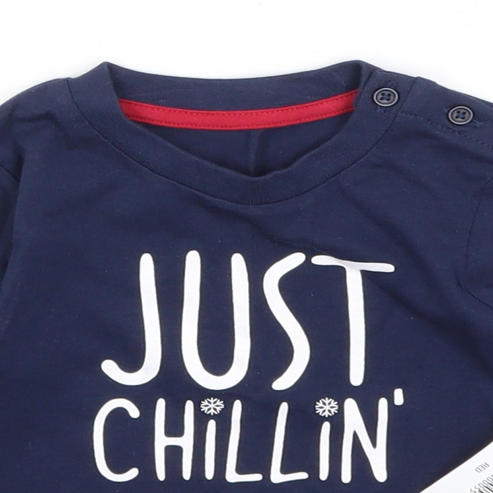 Matalan Baby Blue   Basic T-Shirt Size 6-9 Months  - Just Chillin'