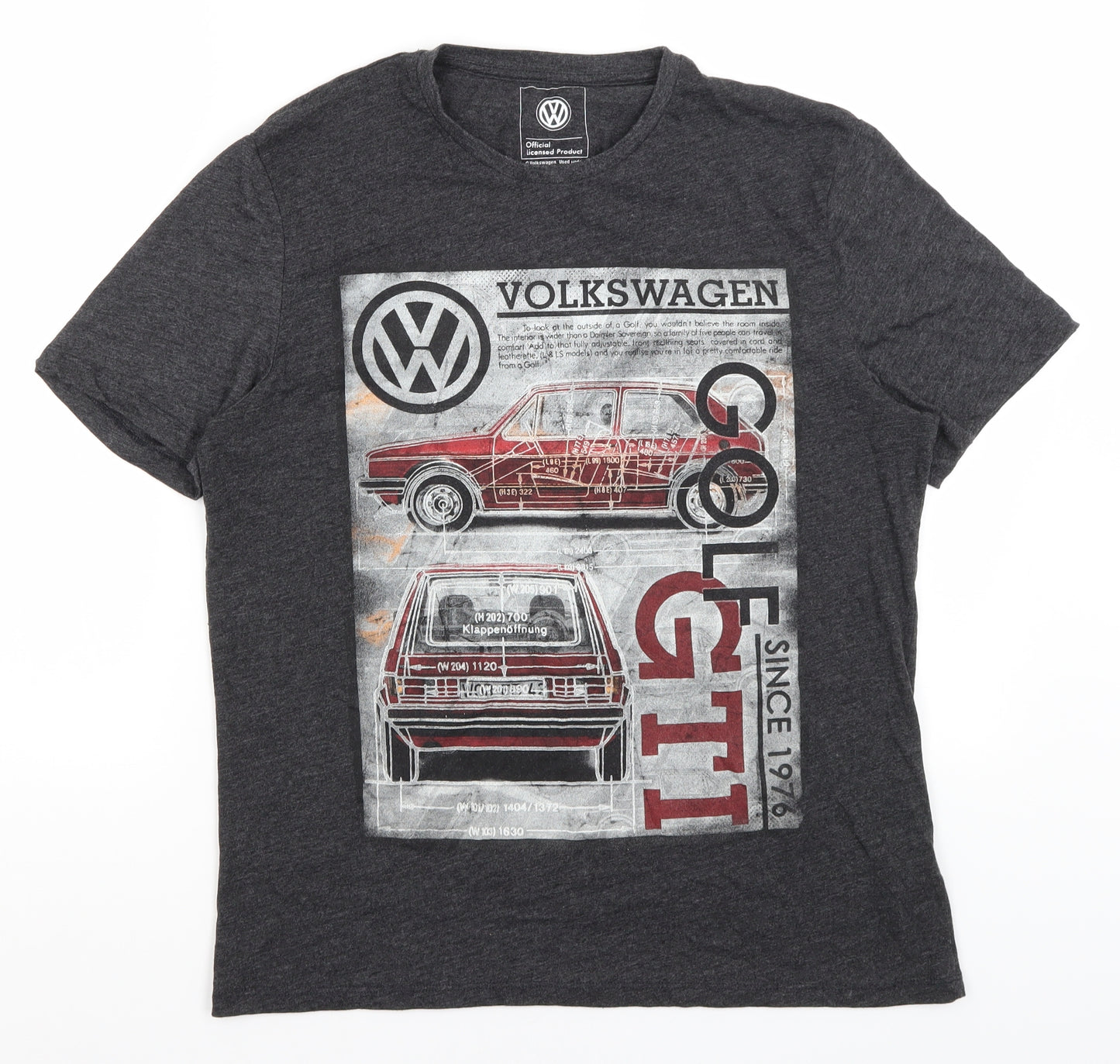 F&F Mens Grey    T-Shirt Size M  - Volkswagen
