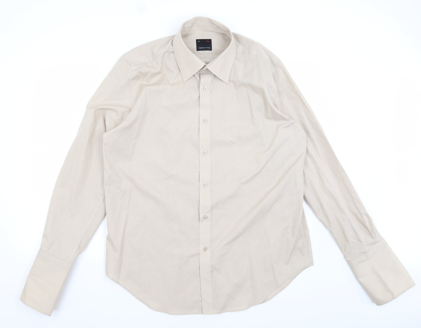 Red Herring Mens Brown    Dress Shirt Size 17
