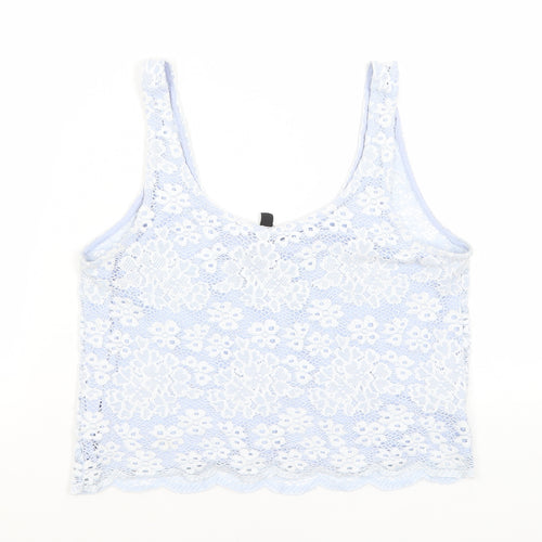Topshop Womens Blue Floral  Cropped Tank Size 6