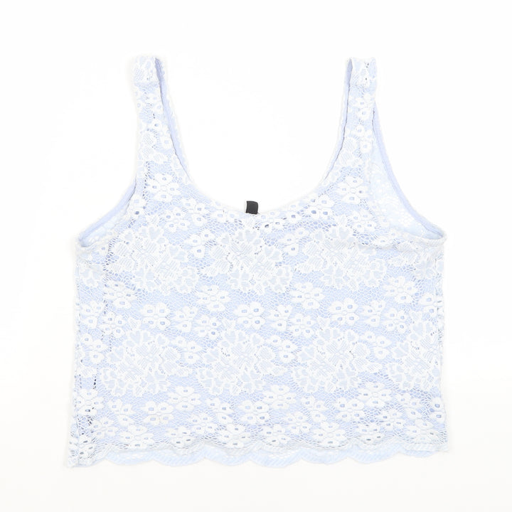 Topshop Womens Blue Floral  Cropped Tank Size 6