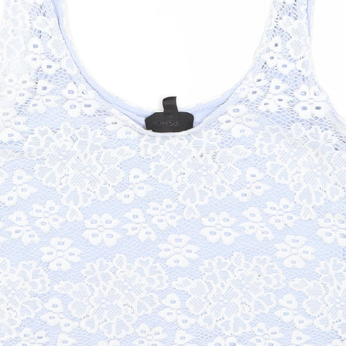 Topshop Womens Blue Floral  Cropped Tank Size 6