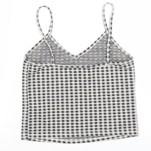 Topshop Womens Grey Check  Cropped Tank Size 10