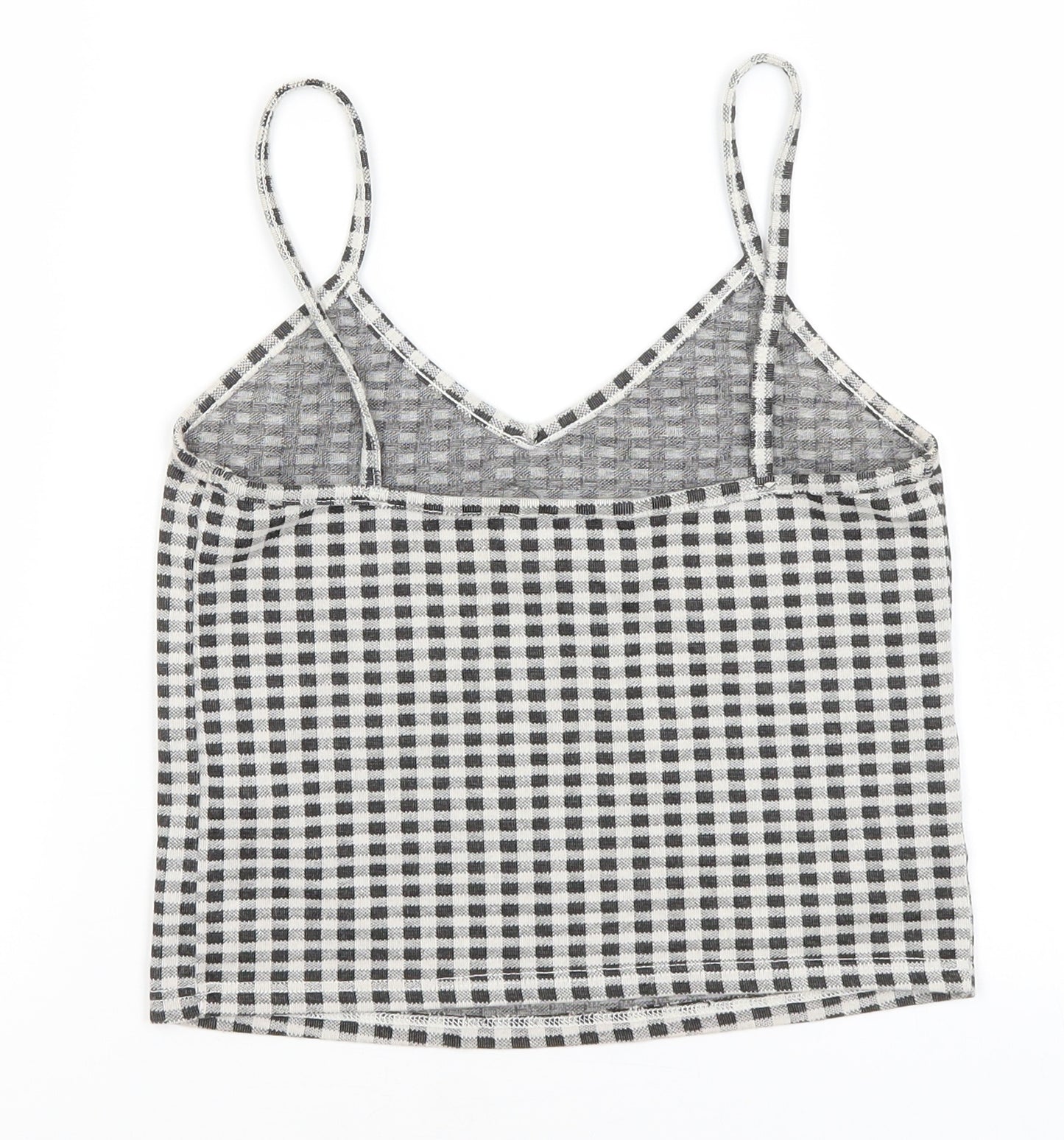 Topshop Womens Grey Check  Cropped Tank Size 10