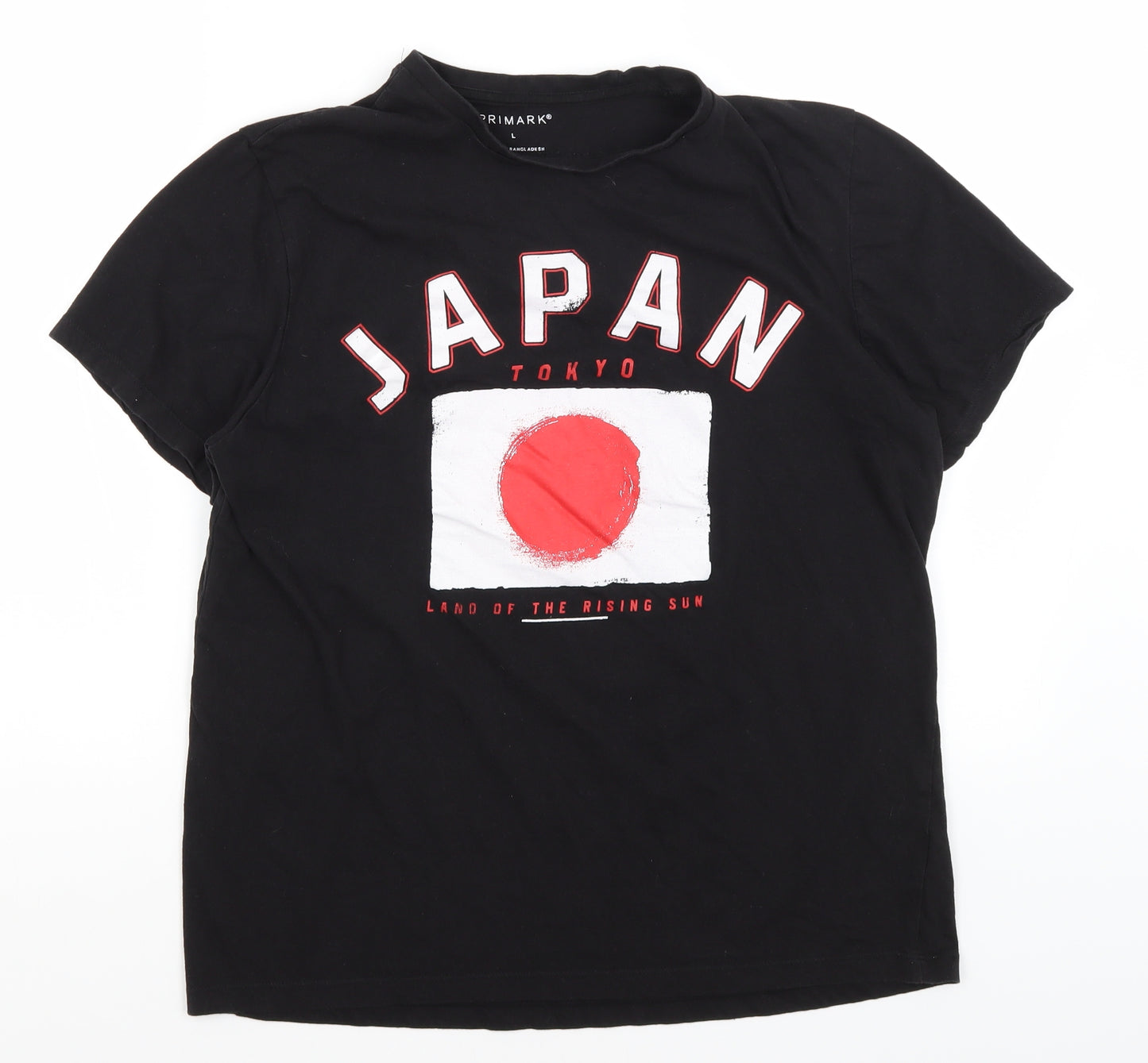 Primark Mens Black    T-Shirt Size L  - Japan