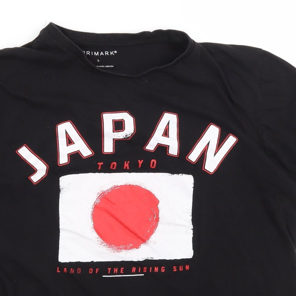 Primark Mens Black    T-Shirt Size L  - Japan
