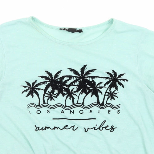 Atmosphere Womens Blue   Cropped T-Shirt Size 10  - LA Summer Vibes