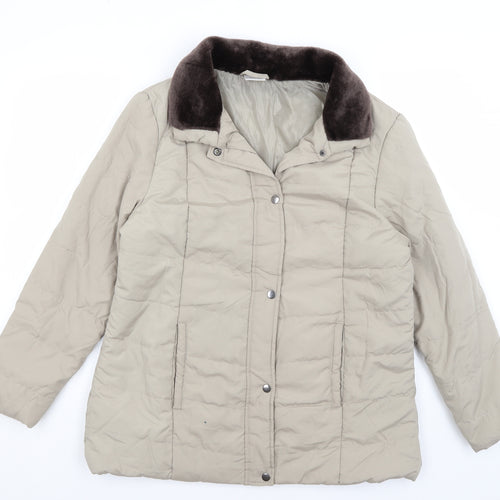 Ann De Lancay Womens Grey   Quilted Coat Size M