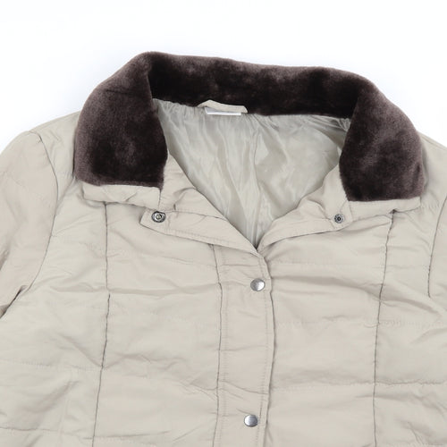 Ann De Lancay Womens Grey   Quilted Coat Size M