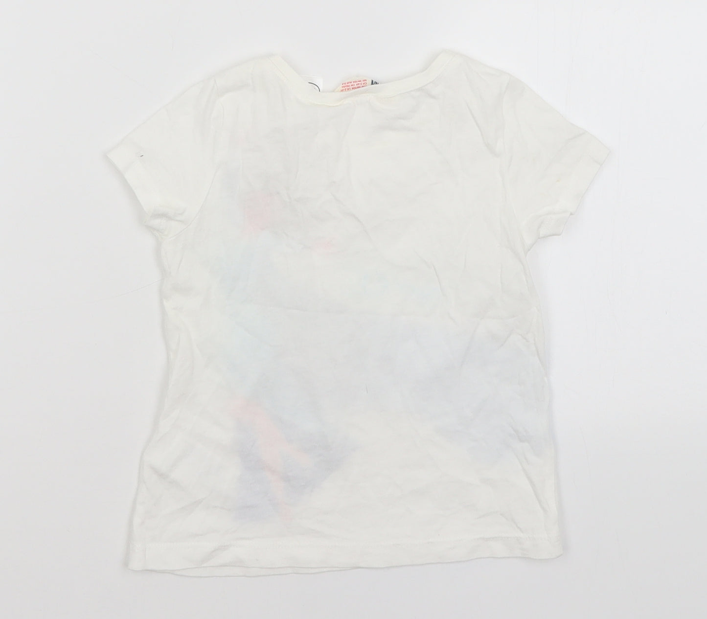H&M Girls White   Basic T-Shirt Size 3-4 Years  - Elsa