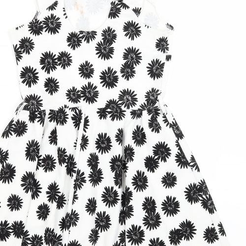 Club L Womens White Floral  Fit & Flare  Size 12