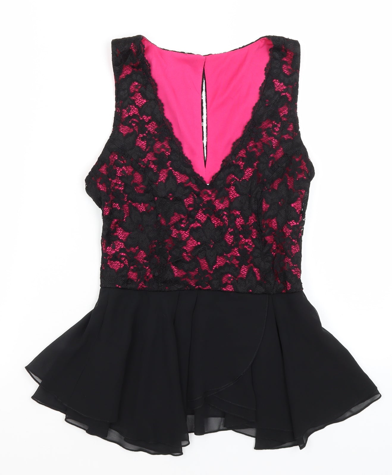 Lipsy London Womens Black Floral  Basic Tank Size S