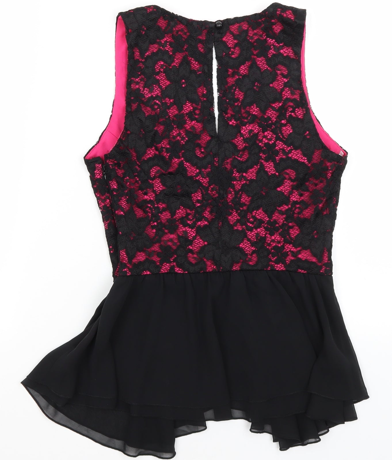 Lipsy London Womens Black Floral  Basic Tank Size S
