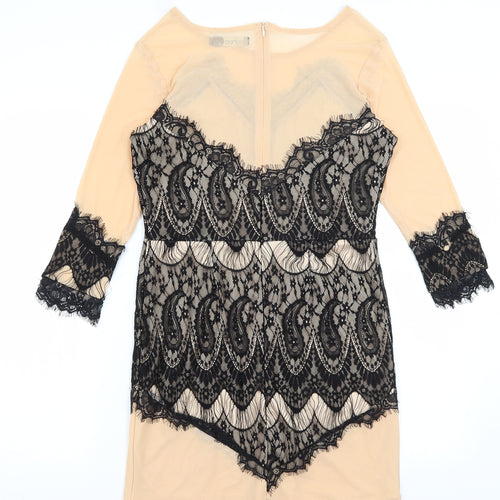 Boohoo Womens Pink Paisley  Pencil Dress  Size 12
