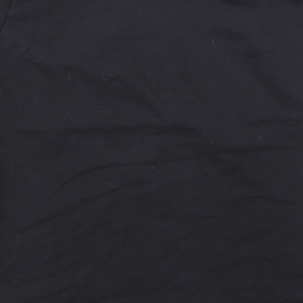Fruit of the Loom Womens Black Geometric  Basic T-Shirt Size L