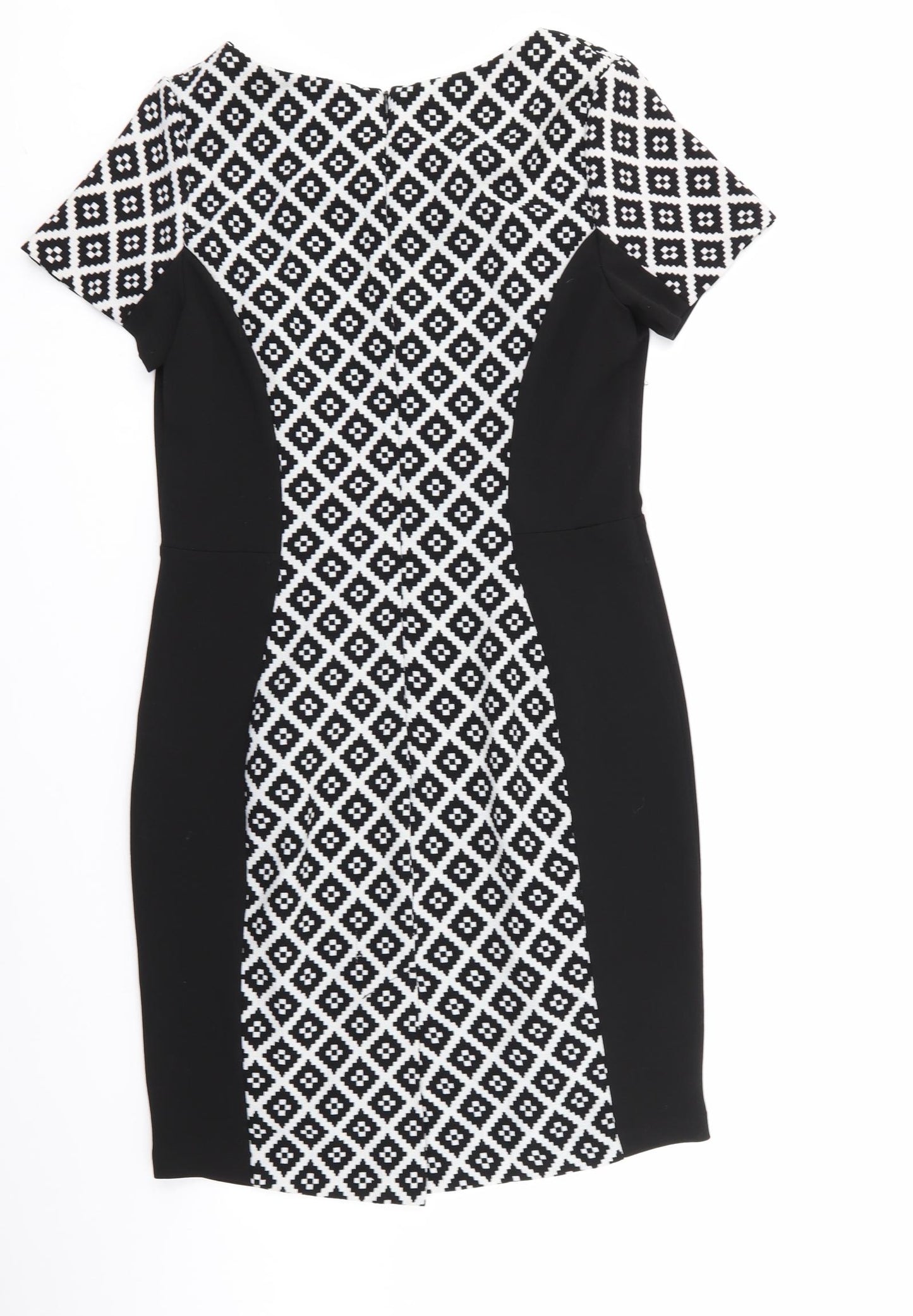 Peacocks Womens Multicoloured Geometric  Fit & Flare  Size 12
