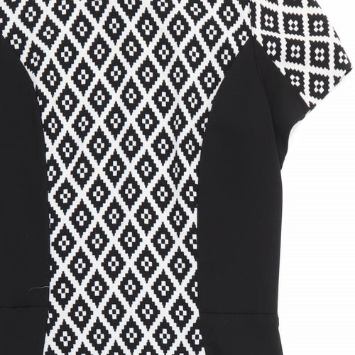 Peacocks Womens Multicoloured Geometric  Fit & Flare  Size 12