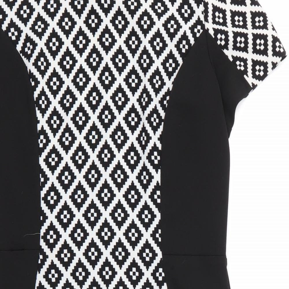 Peacocks Womens Multicoloured Geometric  Fit & Flare  Size 12