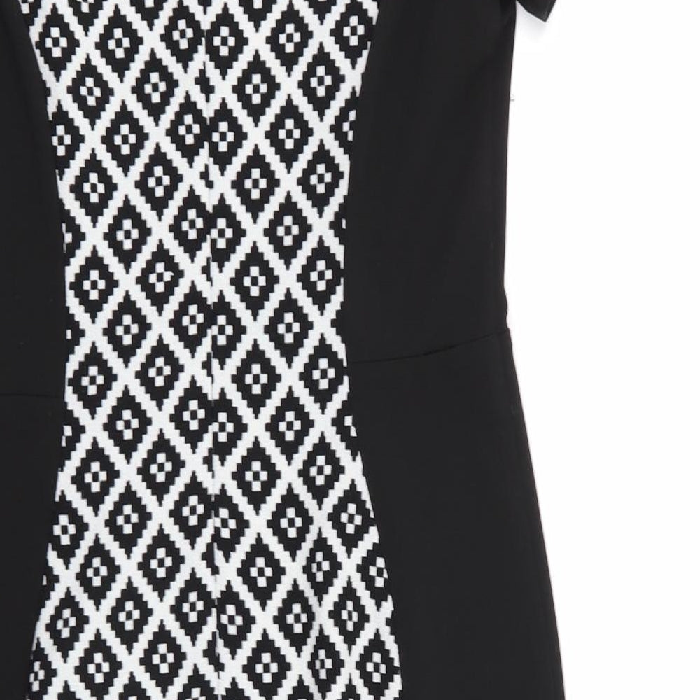 Peacocks Womens Multicoloured Geometric  Fit & Flare  Size 12
